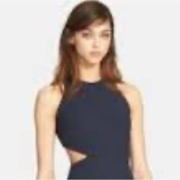 ELIZABETH and JAMES Cutout Waist Slit Dress sz 12 Giulia Wedding Party Blue NEW - Picture 9 of 9